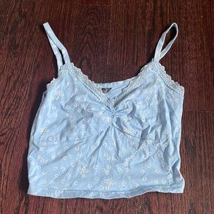 Shein Blue Floral Crop Top